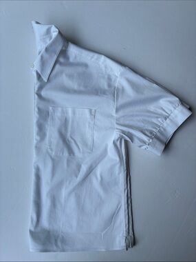 Chico's White Short-Sleeve Button-Front Blouse